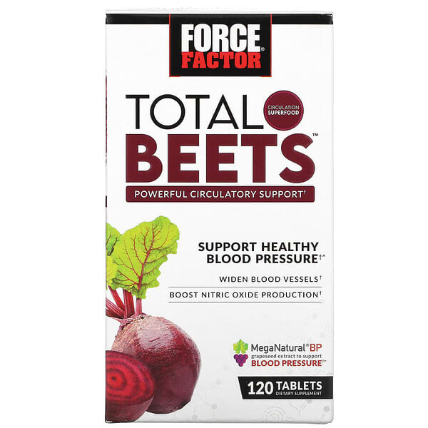 Force Factor, Total Beets, Potente refuerzo para la circulación, 120 comprimidos
