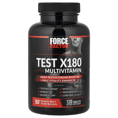 Force Factor, Test X180 Multivitamin + Testosterone Booster, 120 Tablets