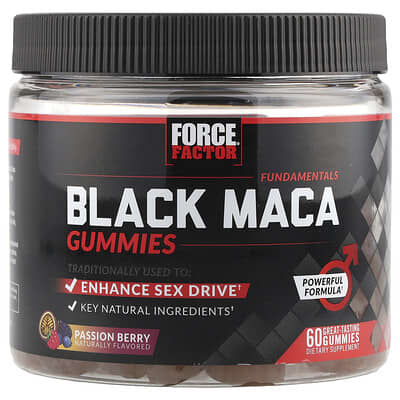 Force Factor, Fundamentals, Dark Maca Gummies, Passion Berry Flavor, 60 Gummies