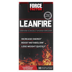 Force Factor, LeanFire, Formule de perte de poids à action rapide, 30 capsules végétariennes