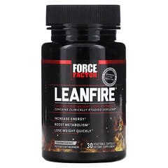 Force Factor, LeanFire, schnell wirkende Formel zur Gewichtsreduktion, 30 pflanzliche Kapseln
