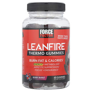 Force Factor, LeanFire® Thermo Gummies, Berry Burst, 60 жевательных таблеток