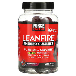 Force Factor, Leanfire Thermo, жевательные таблетки для сжигания жира, вкус ягод, 60 жевательных таблеток