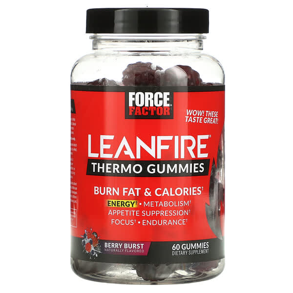 Force Factor, Leanfire Thermo Fat Burner Gummies, Berry Blast, 60 Gummies