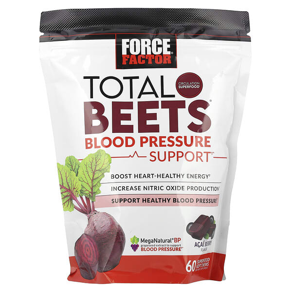 Force Factor, Total Beets®, Blood Pressure Support, Acai Berry, 60 Soft Chews