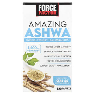 Force Factor, Amazing Ashwa®, 120 таблеток