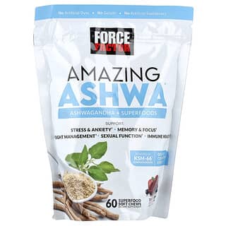 Force Factor, Amazing Ashwa®, Baie triple, 60 friandises molles à mâcher