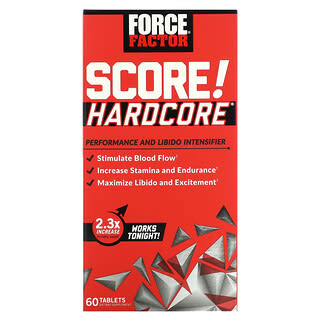 PUNTEGGIO Force Factor! Hardcore, Intensificatore di prestazioni e libido, 60 compresse, 60 compresse