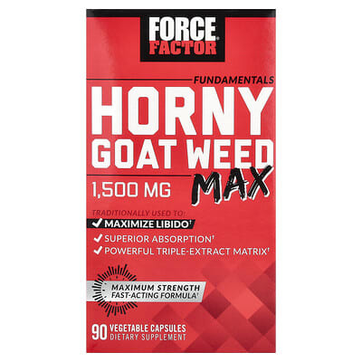 Force Factor, Fundamentals, Horny Goat Weed Max, 90 Vegetable Capsules