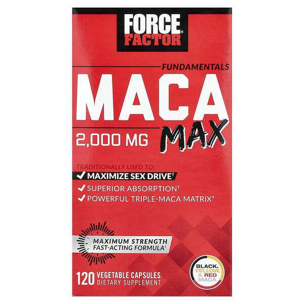 Force Factor, Fundamentals，特強型瑪卡，2,000 毫克，120 粒素食膠囊（每粒膠囊 500 毫克）