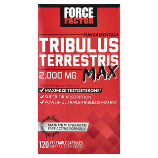 Force Factor, Fundamentals, Tribulus Terrestris Max, 2,000 mg, 120 Vegetable Capsules (500 mg per Capsule)