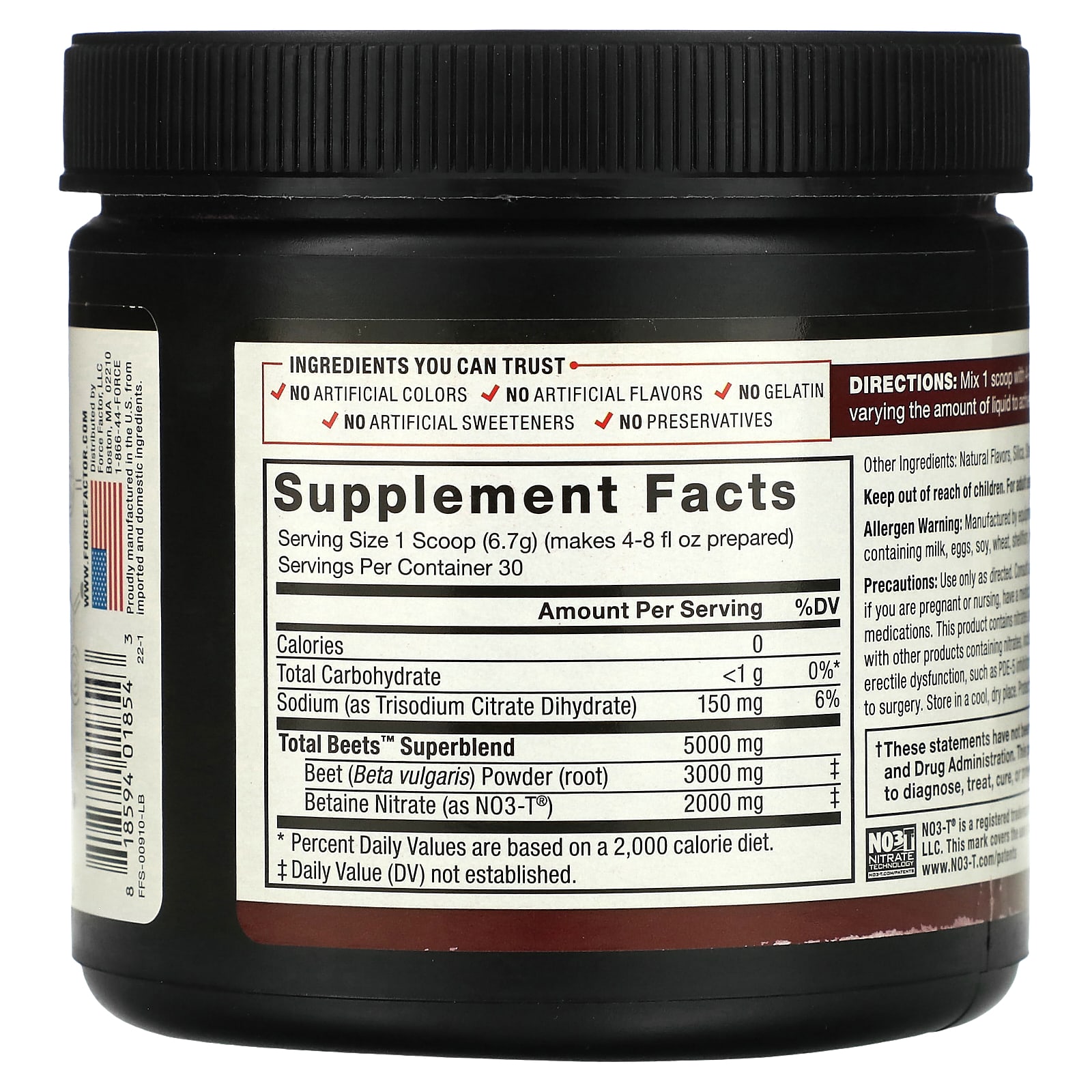 Force Factor, Total Beets, Original Drink Powder, Black Cherry, 7.1 oz ...