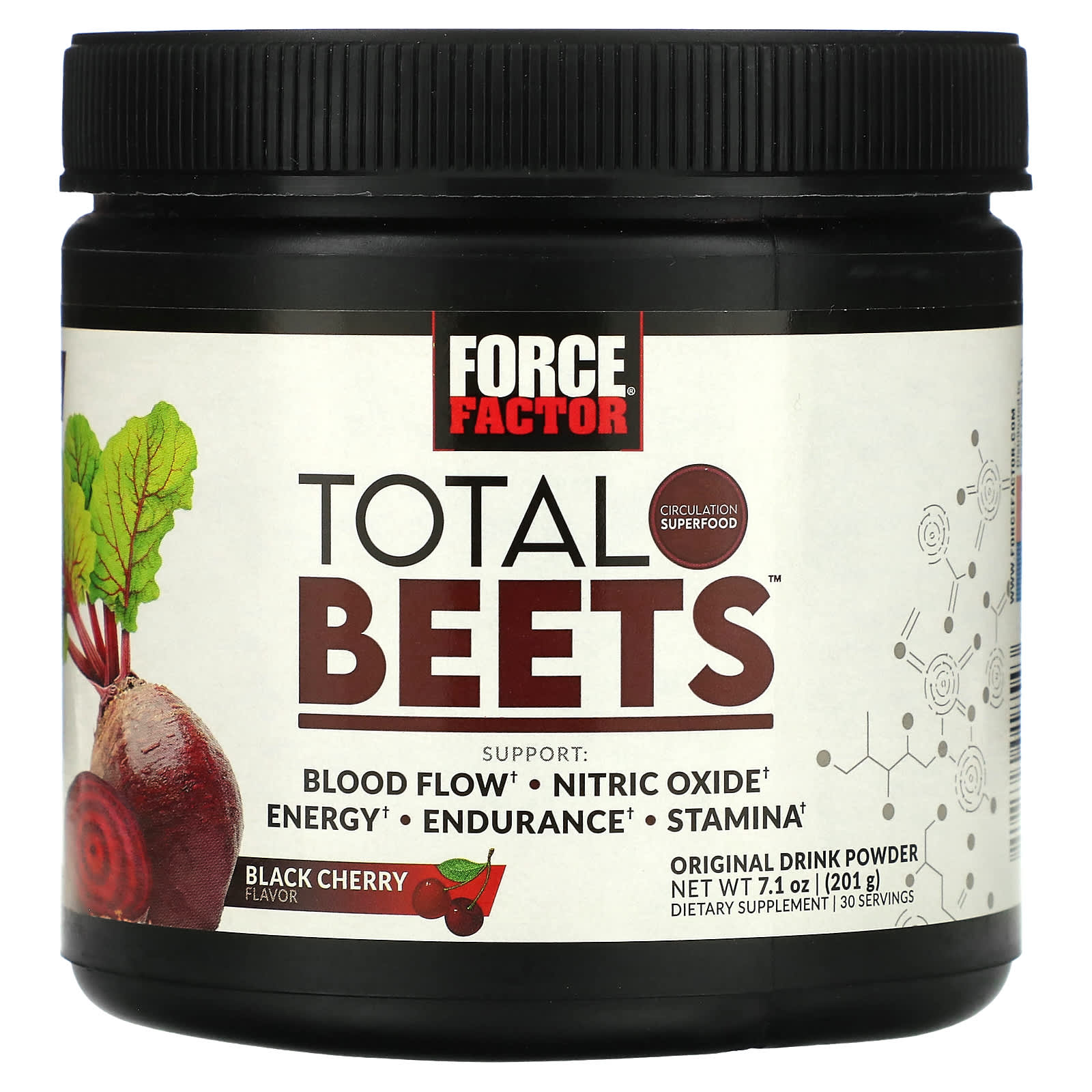 Force Factor, Total Beets, Original Drink Powder, Black Cherry, 7.1 oz