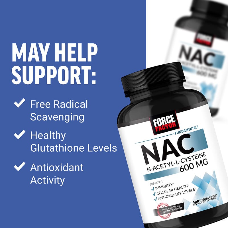 ファンダメンタルズ、NAC N-アセチル-L-システイン、600mg、ベジカプセル200粒