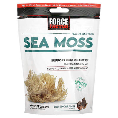Force Factor, Fundamentals, Sea Moss, Salted Caramel, 30 Soft Chewable Tablets (250 mg Each)