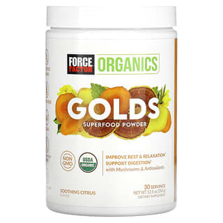 Force Factor, Organics，Golds，SuperFood 粉，舒緩柑橘，12.5 盎司（354 克）