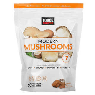 Force Factor, Hongos modernos, Rollo de canela`` 60 comprimidos masticables blandos