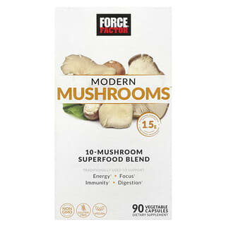 Force Factor, Современные грибы, 90 растительных капсул