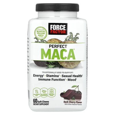 Force Factor, Perfect Maca, Black Cherry, 60 Superfood Soft Chews