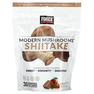 Force Factor, Modern Mushrooms, Shiitake, Karamell-Apfel, 30 Superfood Kau-Snacks