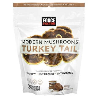 Force Factor, Modern Mushrooms, Truthahnschwanz, S'mores, 30 Superfood Kau-Snacks