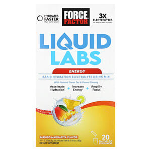 Force Factor, Liquid Labs, Energy, Mango Margarita, 20 Stick Packs, 0.28 oz (8 g) Each