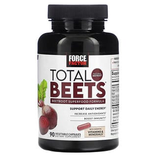 Force Factor, Total Beets, Fórmula con superalimentos de remolacha, 90 cápsulas vegetales