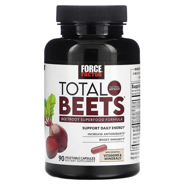 Force Factor, Total Beets，甜菜根 Superfood 配方，90 粒素食膠囊