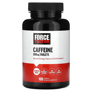 Force Factor, Кофеин, 200 мг, 100 таблеток
