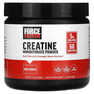 Force Factor, Monohidrato de creatina en polvo, Sin sabor`` 300 g (10,6 oz)