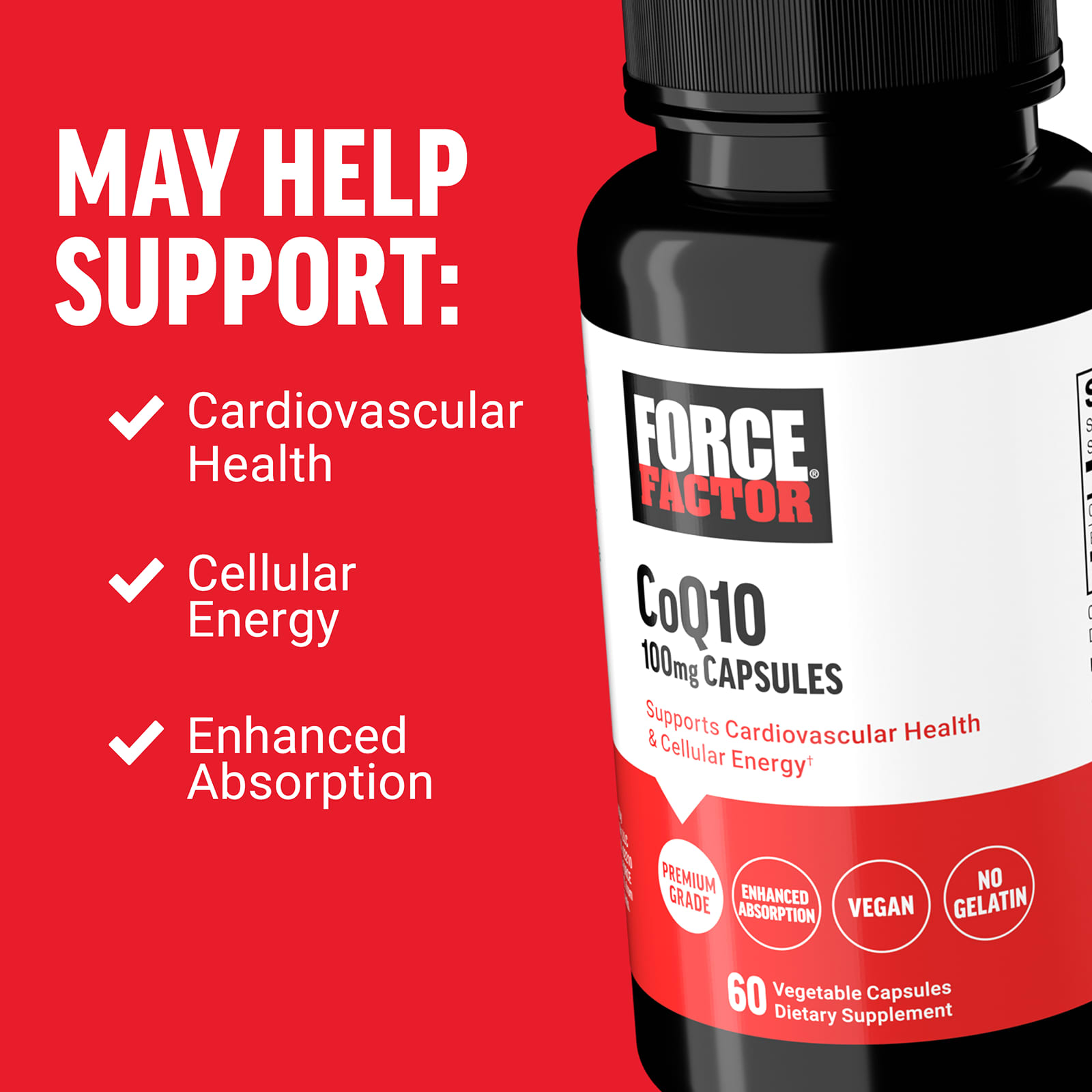Force Factor, CoQ10, 60 Vegetable Capsules