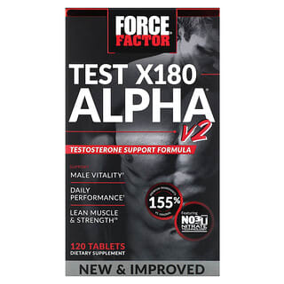 Force Factor, Prueba X180 Alpha V2, 120 comprimidos