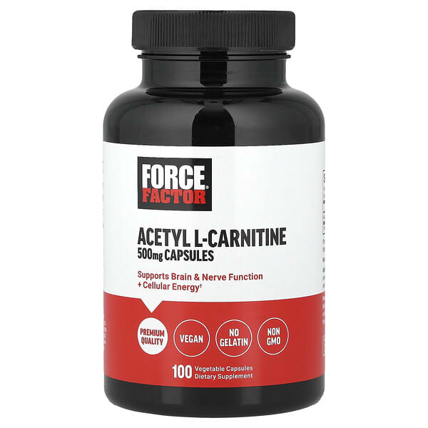 Force Factor, Acetyl L-Carnitine, 500 mg, 100 Vegetable Capsules
