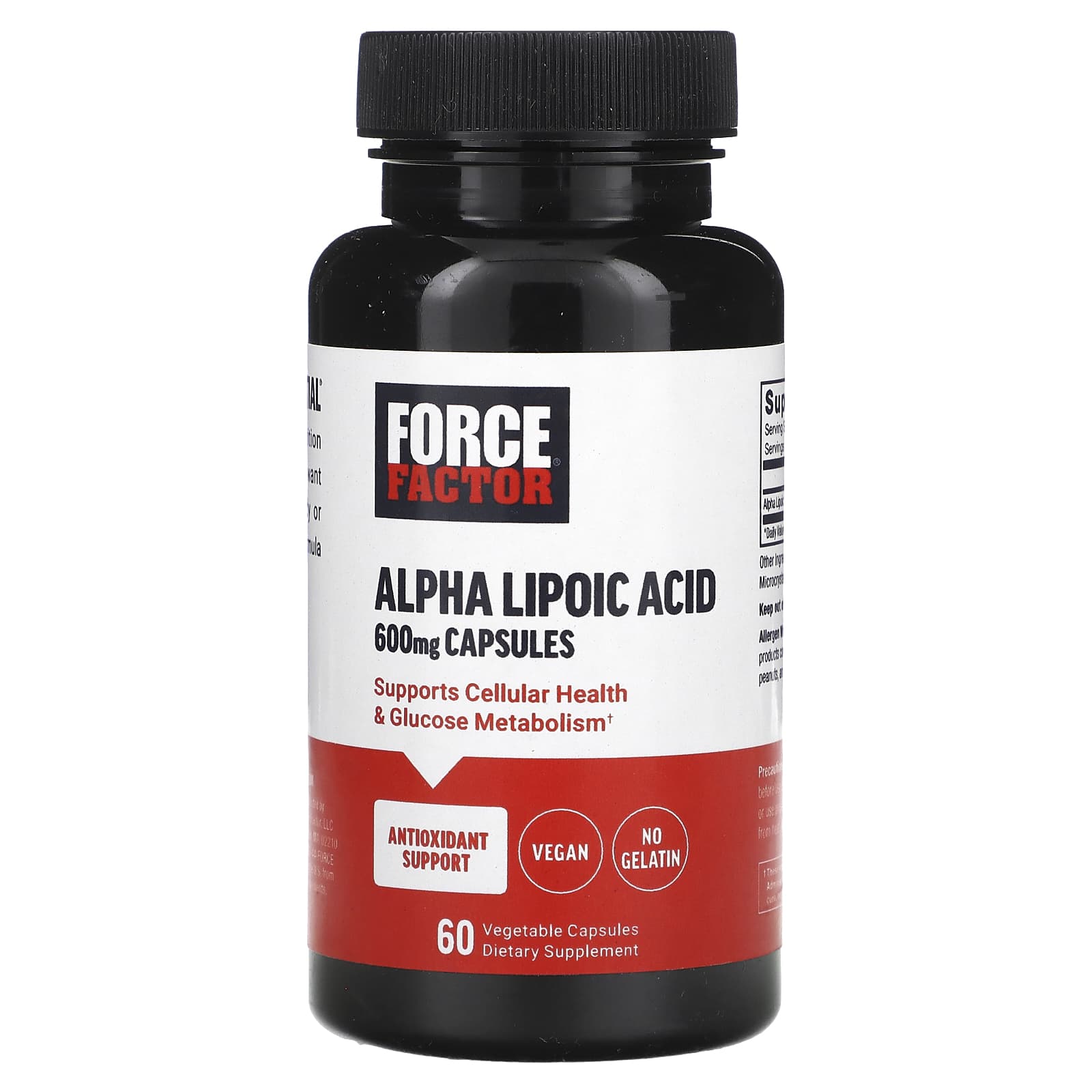 Force Factor Alpha Lipoic Acid 600 Mg 60 Vegetable Capsules