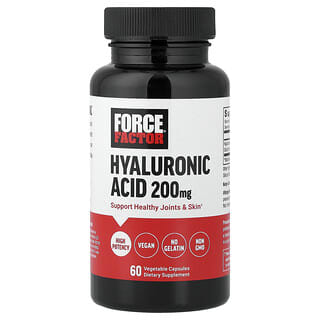 Force Factor, Hyaluronsyra, 200 mg, 60 vegetabiliska kapslar