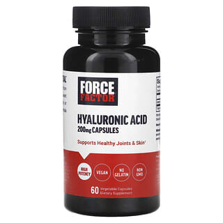 Force Factor, гиалуроновая кислота, 200 мг, 60 вегетарианских капсул