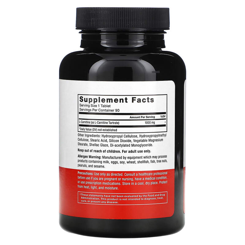 L-Carnitine, 1,000 mg, 90 Tablets