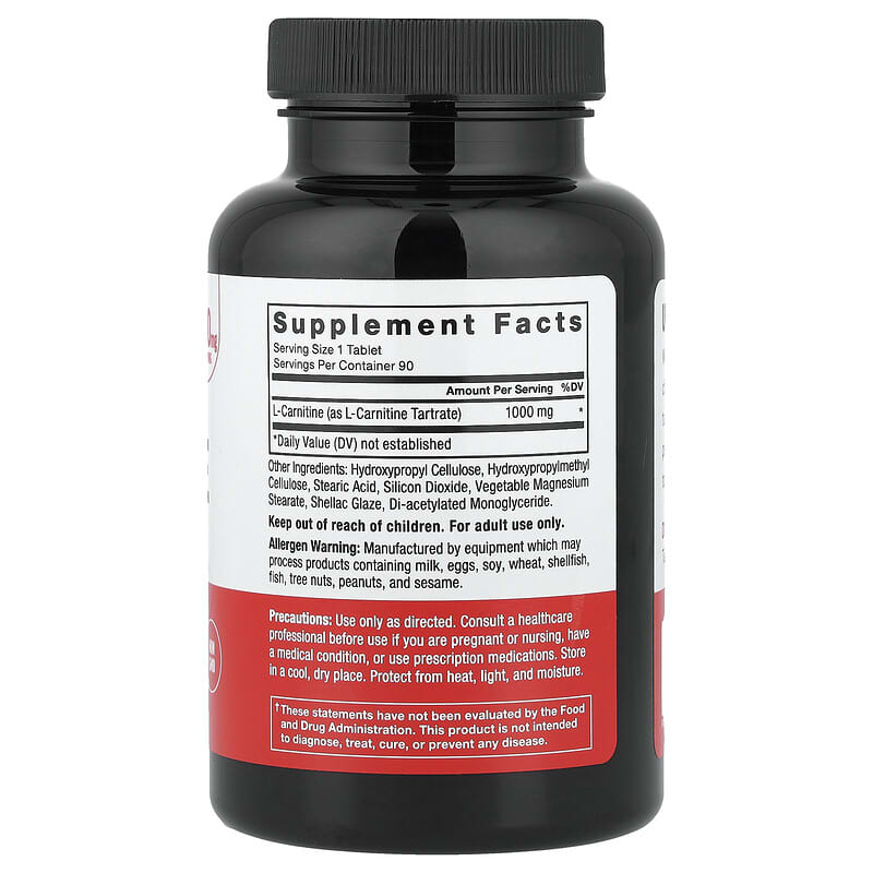L-carnitina, 1000 mg, 90 comprimidos