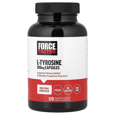 Force Factor, L-Tyrosine, 1000 mg, 120 Vegetarian Capsules (500 mg per capsule)