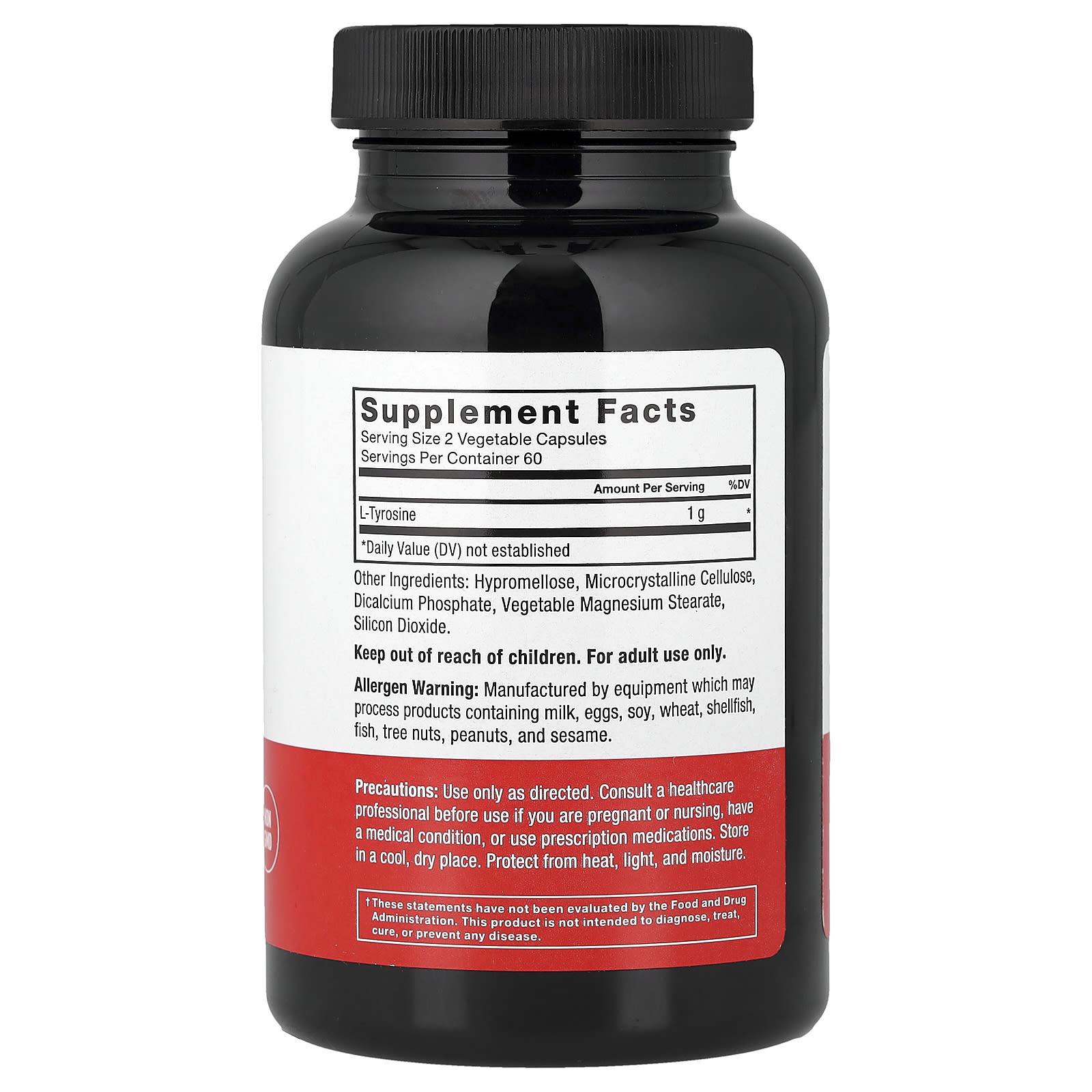 Force Factor, L-Tirozin, 500 mg, 120 Bitkisel Kapsül
