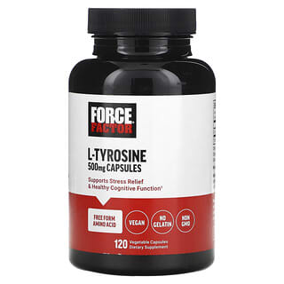 Force Factor, L-Tyrosine, 1,000 mg, 120 Vegetable Capsules (500 mg per Capsule)