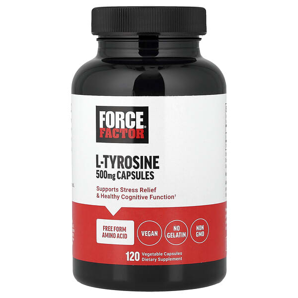 Force Factor, L-Tirozin, 500 mg, 120 Bitkisel Kapsül