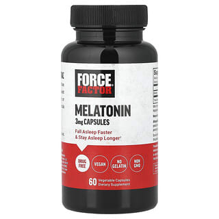 Force Factor, Мелатонин, 3 мг, 60 растительных капсул