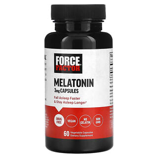 Force Factor, Mélatonine, 3 mg, 60 capsules végétales