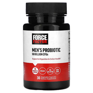 Force Factor, Probiotique pour hommes, 50 milliards d'UFC, 30 capsules végétales