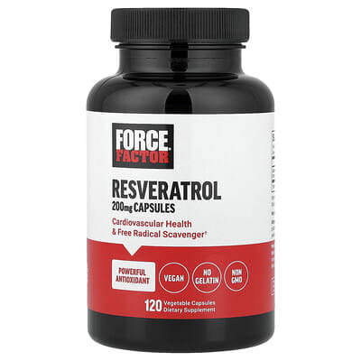 Force Factor, Resveratrol, 200 mg, 120 Vegetarian Capsules