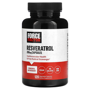 Force Factor, Resveratrol, 200 mg, 120 Vegetable Capsules
