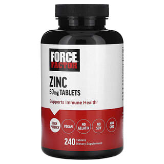 Force Factor, Zinco, 50 mg, 240 Comprimidos