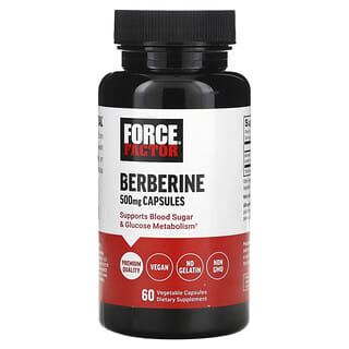 Force Factor, берберин, 500 мг, 60 растительных капсул