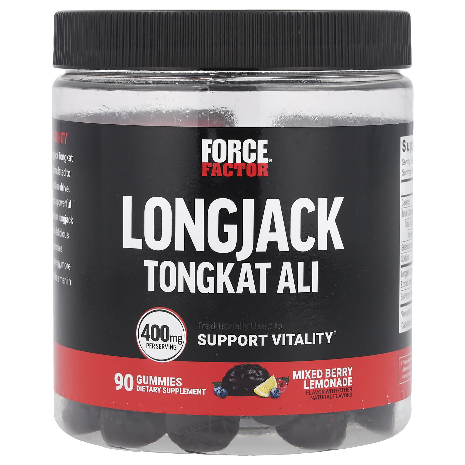 Force Factor, Longjack Tongkat Ali Gummies, Mixed Berry Lemonade, 400